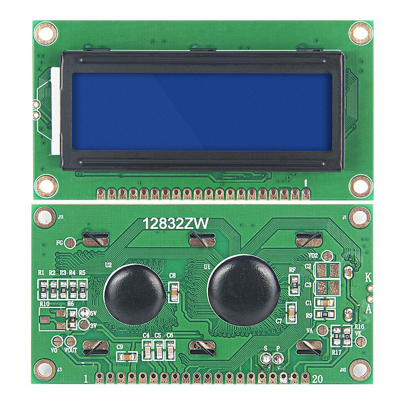 12832液晶模塊帶字庫串口藍(lán)屏LCD12832液晶屏